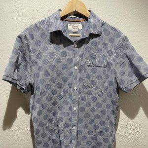 Penguin Men's Blue Dot Short Sleeve Shirt Medium